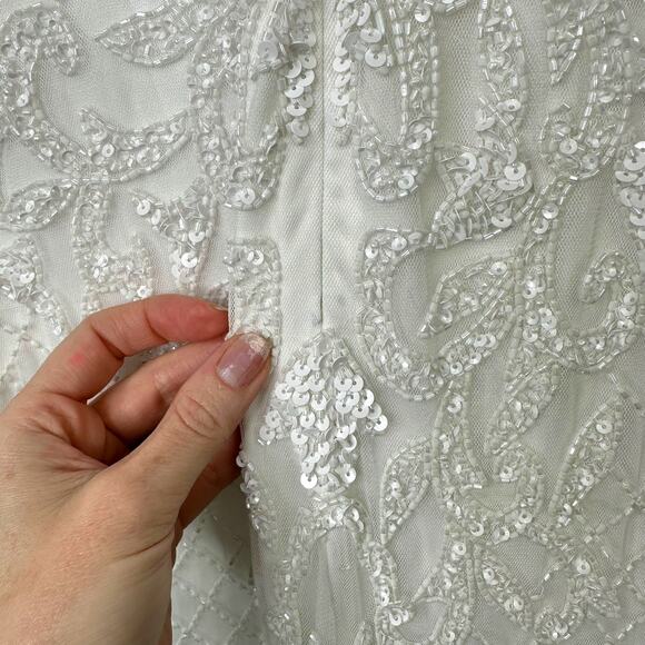 Lulus Bridal NWT Cherished Vow White Beaded Backless Mermaid Wedding Gown Dress - Picture 14 of 14